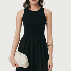 Đầm dài dệt kim phối tùng xoè A