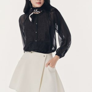 MONO TALK ÁO KIỂU DÀI TAY MẶT VOAN