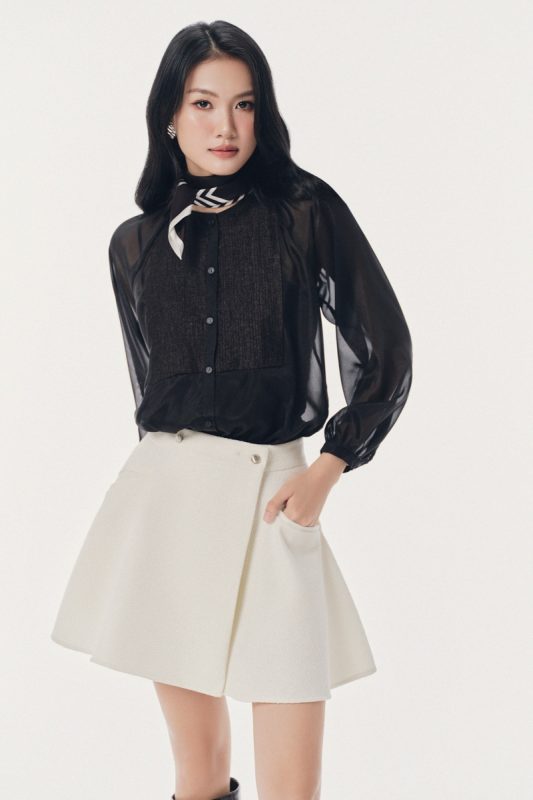 MONO TALK ÁO KIỂU DÀI TAY MẶT VOAN